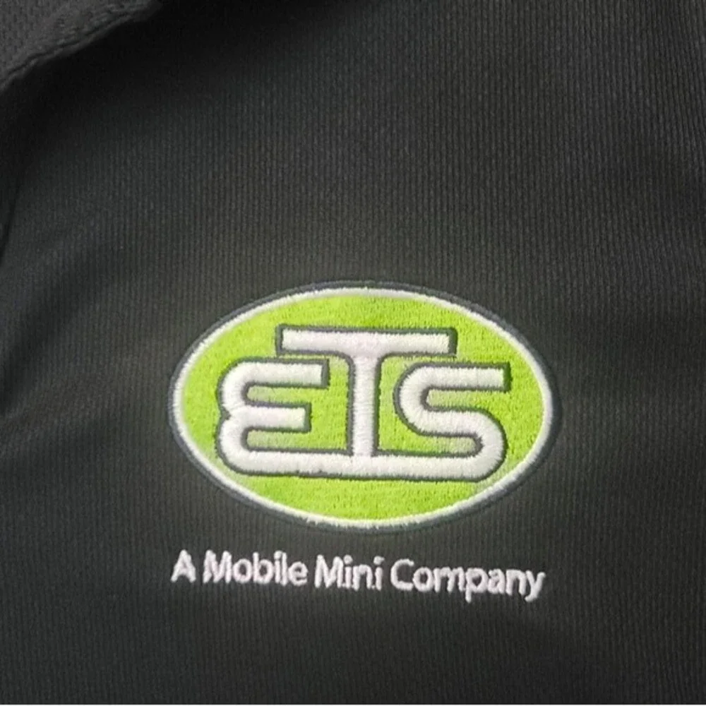 Nike Golf Dri-Fit Black Polo Shirt Logo Mini Mobile Company